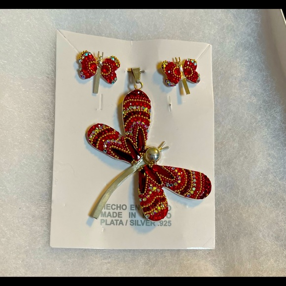 New dragonfly red pendant - Picture 2 of 2